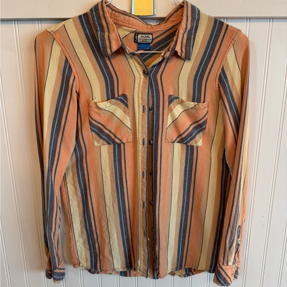 Kavu Shirt Womens X-Small Multicolor Striped Top Long Sleeve Outdoor Button Up - Picture 2 of 11